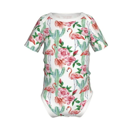 

Yiaed Flamingo Flower Print Infant Climbing Short Sleeve Onesie One-Piece Baby Bodysuit Clothes 0-12 Months -18 Months