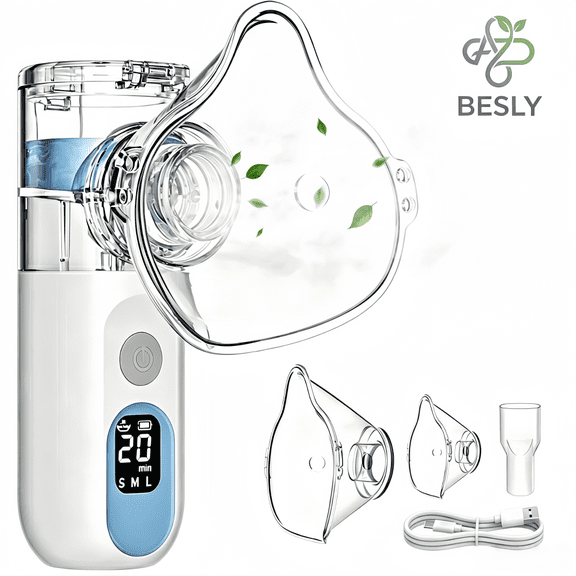 BESLY Portable Compression Humidifier Handheld USB Rechargeable Ultrasonic Personal Cool Mist Steam Inhaler for Daily Moisturizing