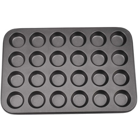 

Mini Muffin Pan 24 Cup Nonstick Carbon Steel Cupcake Pan Baking Tray Black