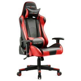 GTRACING 2022 Gaming Chair Office Chair in Home Leather with Adjustable Headrest and Lumbar Pillow, Red