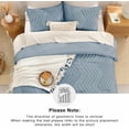 thumbnail image 5 of Greyish Blue Comforter Set Full Size, Boho Soft Warm Tufted Bedding Comforter Sets for Full Size Bed, 3 Pieces Aesthetic Chevron Farmhouse Cute Bohemian Textured Bed Set, 5 of 7