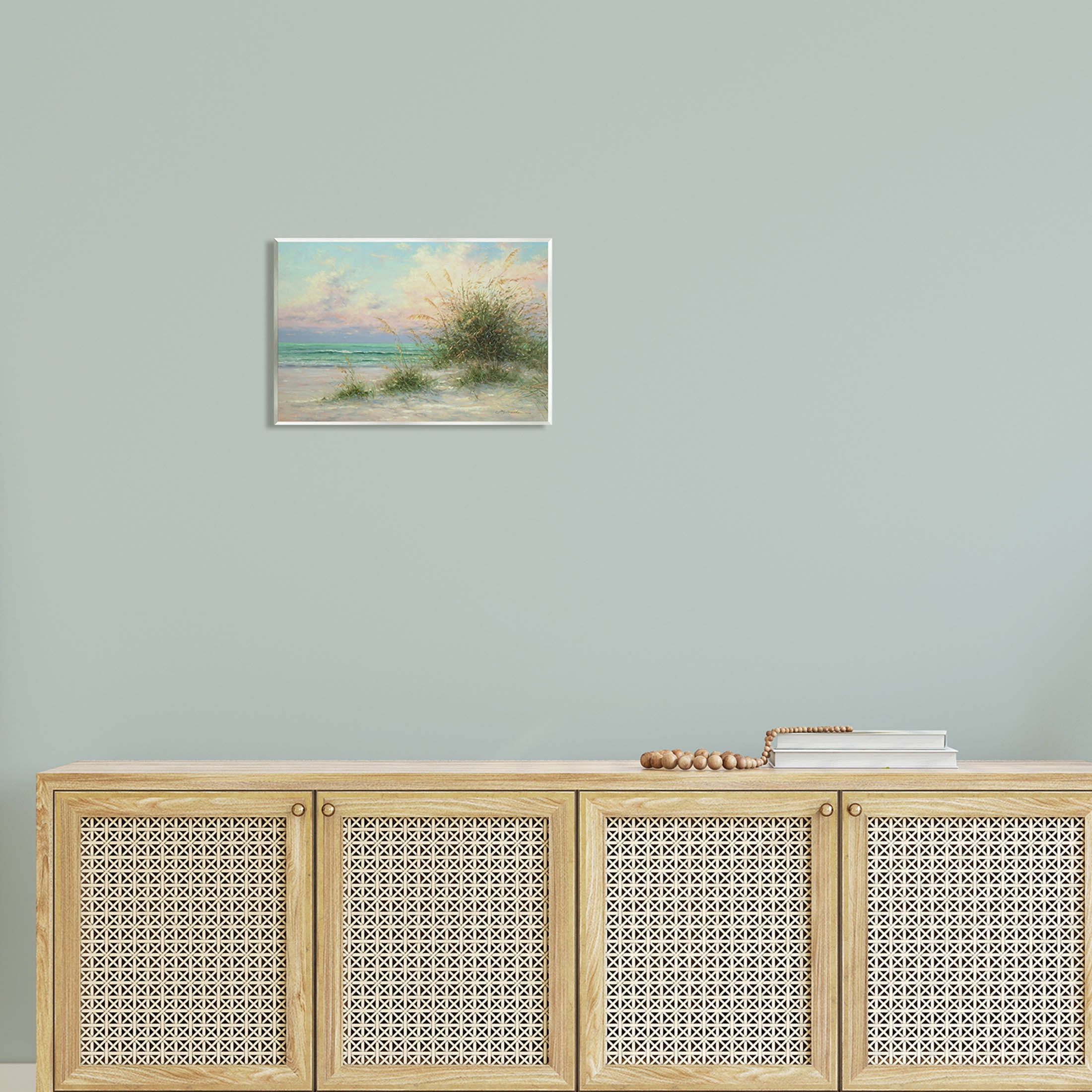 Summer Beach Grass Sea Waves Coastal Painting Unframed Art Print Wall Art