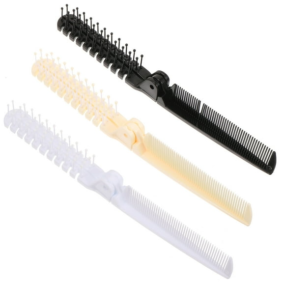 Small for Hair Folding Brush Comb Compact Foldable Style Tools Travel Plastic 3 Pcs
