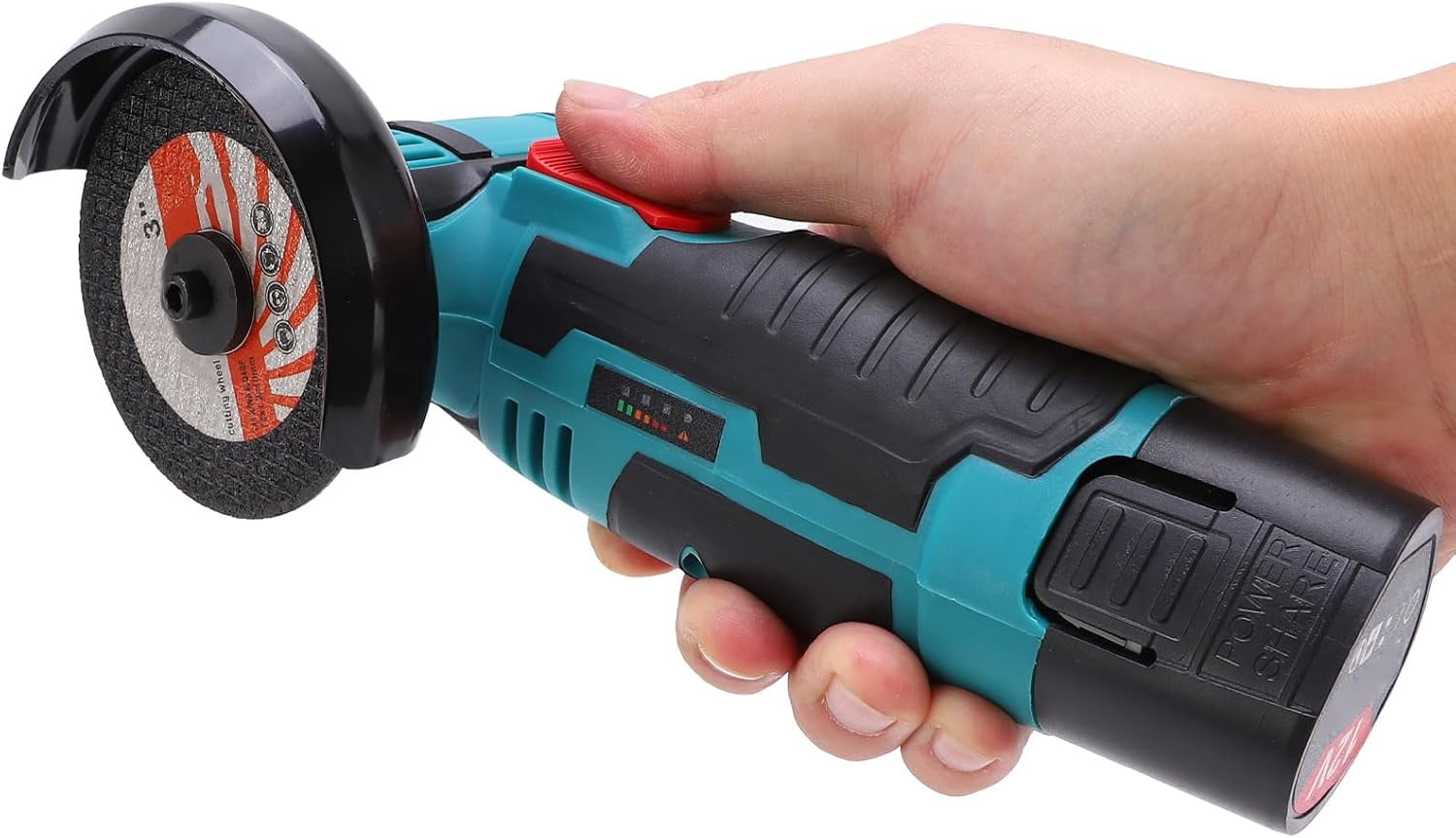 12V Brushless Angle Grinder Multifunctional Rechargeable Handheld Polisher Electric Cutting Grinding Tool US Plug AC 100-240V for Metal Wood DIY Projects (US Plug 1 Battery)