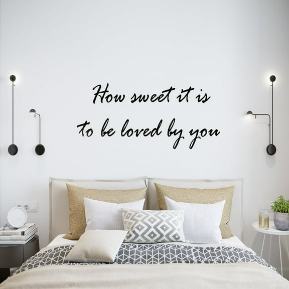 VWAQ How Sweet It Is To Be Loved By You Wall Decal Quote Vinyl Decal Home Decor Sticker