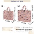 thumbnail image 2 of FORMRS Womens Corduroy Tote Bag Crossbody Shoulder Purse Handbag with Detachable Strap, Pink Floral Horses Pattern, 2 of 5