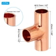 thumbnail image 2 of Uxcell Conector en T de Cobre de 1/2" ID 1mm de Grosor, 5pcs 99.9% Conector de Tubo de Cobre Puro, 2 of 5