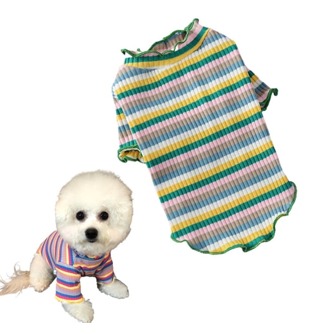 Ropa De Algodón Arcoíris Para Perros, Camiseta Para Mascotas De Otoño E Invierno, Suministros Encantadores Para Mascotas A La Moda Methold PT002321-06