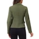 thumbnail image 3 of Chaqueta de mezclilla lavada de manga larga con botones y solapa para mujer Inspire Chic en verde, 3 of 5