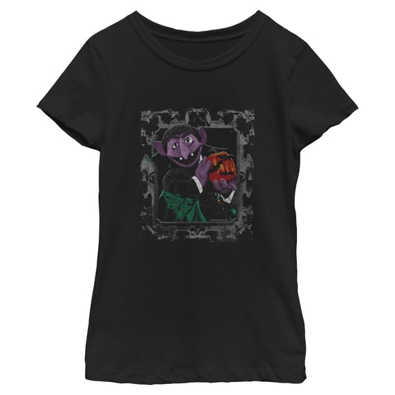 Girls Sesame Street Count von Count Portrait T Shirt