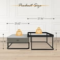 thumbnail image 2 of Jerry & Maggie Ø 27.5" Tempered Glass Coffee Tables for Living Room Modern Farmhouse, Square Glass Nesting Coffee Table Set of 2, Side Table 2-Piece Set, 2 of 14