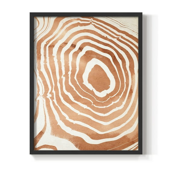 Wood Grain Suminagashi III Framed Print - Solid Wood in Single Picture Frame Solid Wood 2 Framed Print