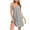Gray, variant on QQAMB Women's Nightgown Sleeveless Lace Chemise Solid Color Sleepwear Ribbed Knit Night Dress Wine M