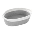 thumbnail image 1 of Cesta tejida con asa, cesta multiusos de cuerda de algodón, regalo decorativo para bebé blanco gris, 1 of 9
