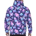 thumbnail image 7 of Pofeuu White Skull Flower Print Mens Casual Hooded Collar Drawstring Hoodies Pullover Sweatshirts Casual Long Sleeve Shirts-Small, 7 of 7