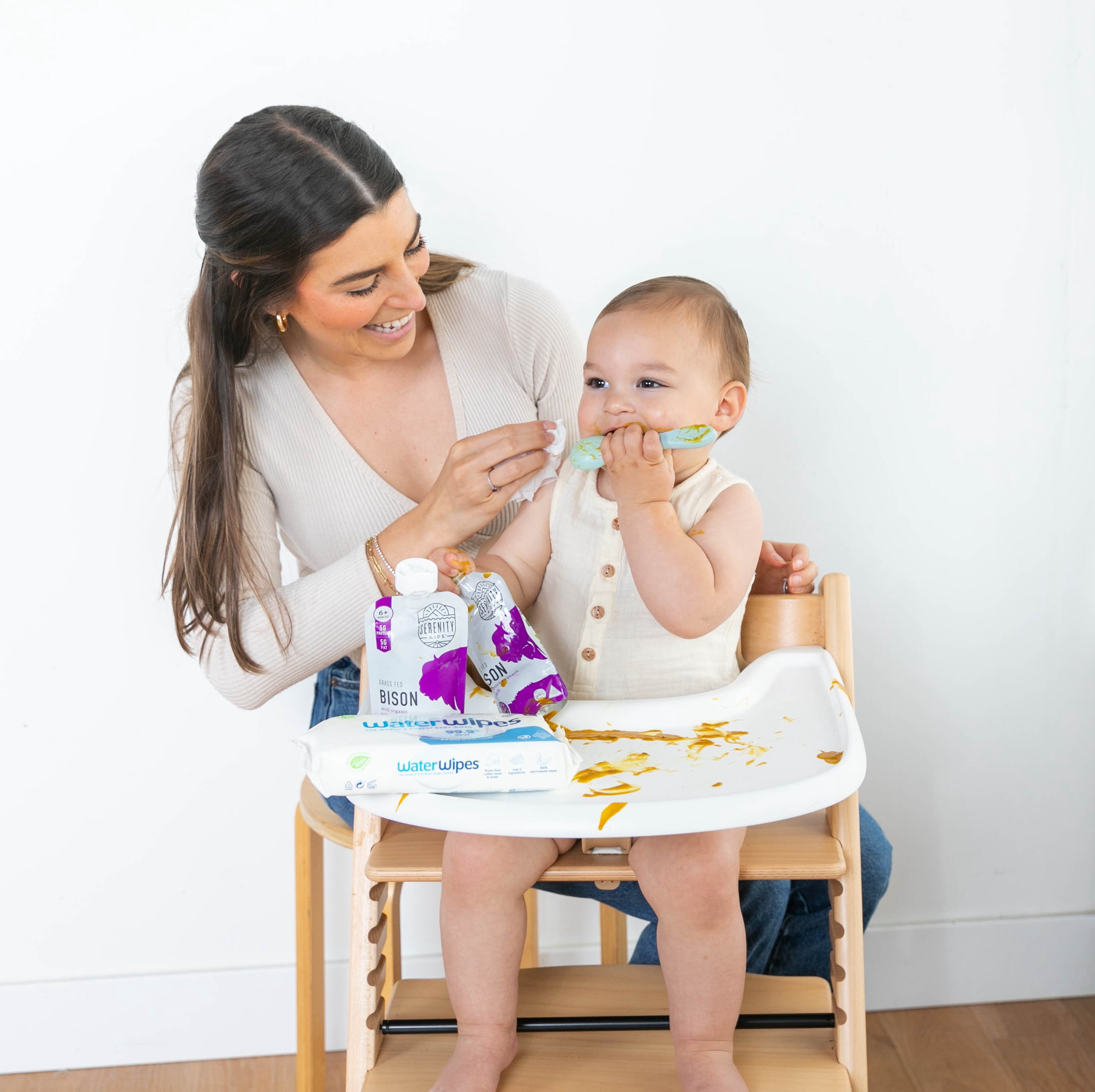 (6 Pack) Serenity Kids Grass Fed Bison with Organic Kabocha Squash & Spinach Stage 2, 6+ Months
