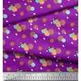 thumbnail image 3 of Soimoi Purple polyester Crepe Fabric Octagon Art Geometric Decor Fabric Printed Yard 42 Inch Wide, 3 of 5