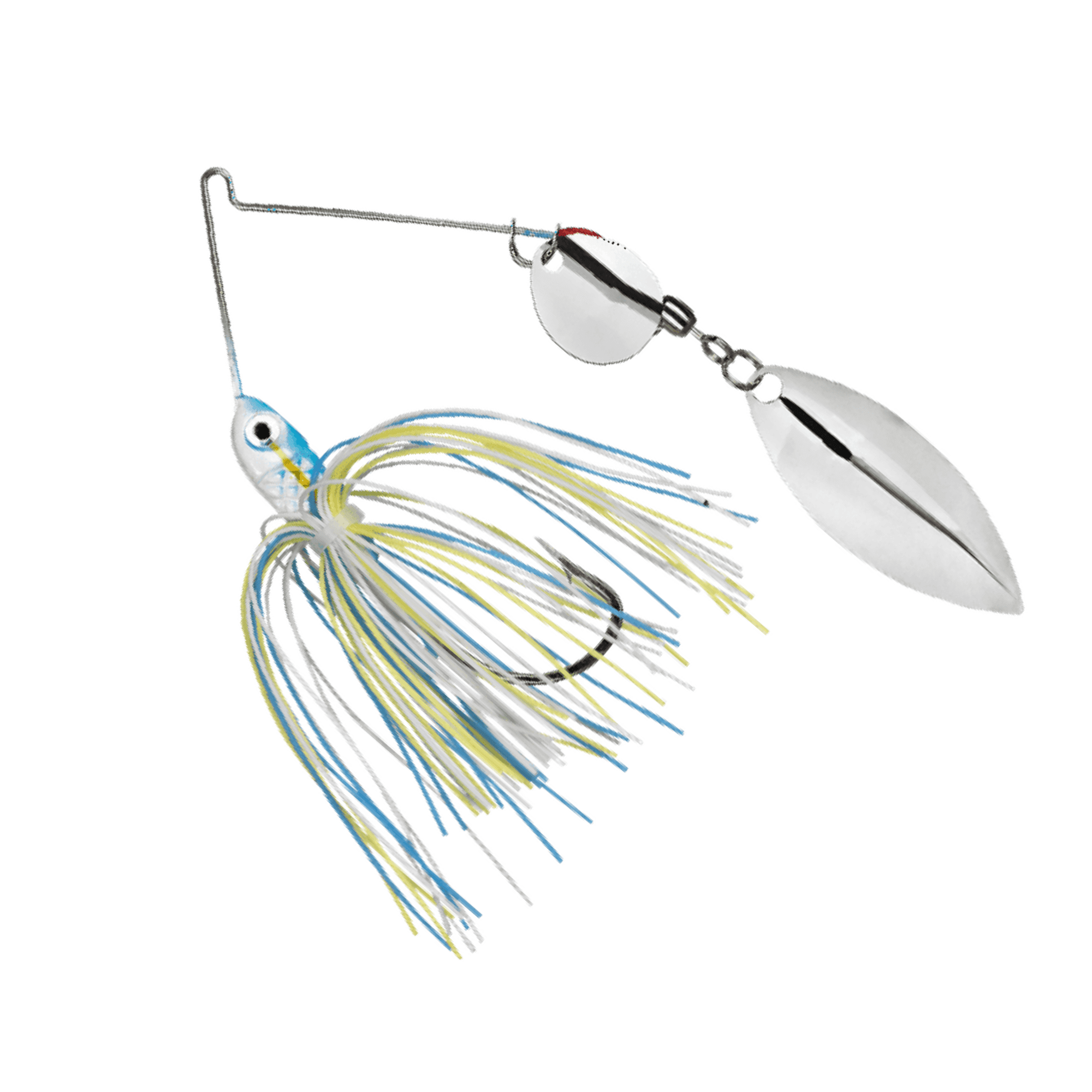 Promo Spinnerbait Lure 1/4 oz Colorado Willow White Blue Yellow