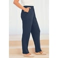 thumbnail image 3 of Roaman's Women's Plus Size Tall Plus Size Straight Leg Soft Knit Pull On Pant, 3 of 6
