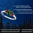 thumbnail image 2 of Gem Stone King 925 Sterling Silver Emerald Envy Mystic Topaz and Red Garnet Engagement Ring for Women | 1.20 Cttw | Oval 7X5MM | Gemstone November Birthstone | Size 5, 2 of 6