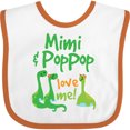 thumbnail image 3 of Inktastic Mimi and Poppop Love Me Grandson Dinosaur Boys Baby Bib, 3 of 4