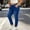 Navy, variant on IUYRTFE Women's Plus Size Cross Waist Stretch Denim Jeans with Pockets Skinny Leg Elastic Waist Pants