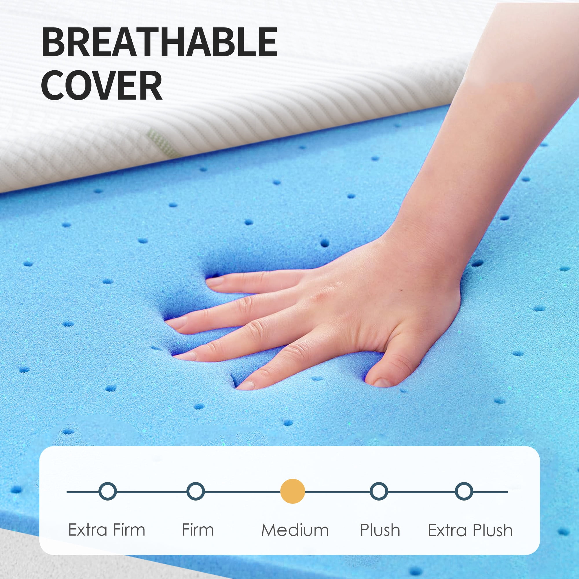 4-Inch Full Size Gel Memory Foam Replacement Mattress for Sleeper Sofa and Couch Beds, Breathable Washable Cover, Slip-Resistant Base for Convertible Sofa, CertiPUR-US Certified (Sofa Not Included)