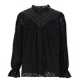 thumbnail image 3 of Wancir Women Hollow Out Fall Tops 2024 Dressy Lace Eyelet Buttons V Neck Long Sleeve Casual Embroidery Boho Blouse Shirts, 3 of 5