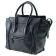 thumbnail image 2 of Pre-Owned Celine CELINE Luggage Handbag Micro Shopper 167793 Calf Made in Italy Black A5 Zipper Women's (Good), 2 of 10
