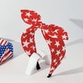 thumbnail image 4 of HuangHuanChen 4th Of July Bow Headband Patriotic Holiday Dress Up Accessories Headbands for Women Wide Knotted Bow Headband for Young Women Hair Accessories Bunny Ears Head Band Red One Size, 4 of 5