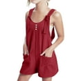 thumbnail image 2 of Swstbby Économies d'Été en Liquidation! Combinaisons d'Été pour Filles, Combinaisons Courtes à Bretelles Sans Manches Amples Rouges 5-6 Ans, 2 of 5