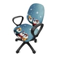 thumbnail image 5 of CHAQLIN Winter Penguin Snowflake Computer Office Chair Cover, Elastic Polyester Set of 2 Stretch Covers for Gaming Chair and Armchair, 5 of 8