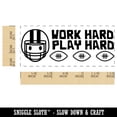 thumbnail image 2 of Work Hard Play Hard Football Teacher Student School Self-Inking Rubber Stamp Ink Stamper - Lime Green Ink - Small 1-1/2 Inch, 2 of 7