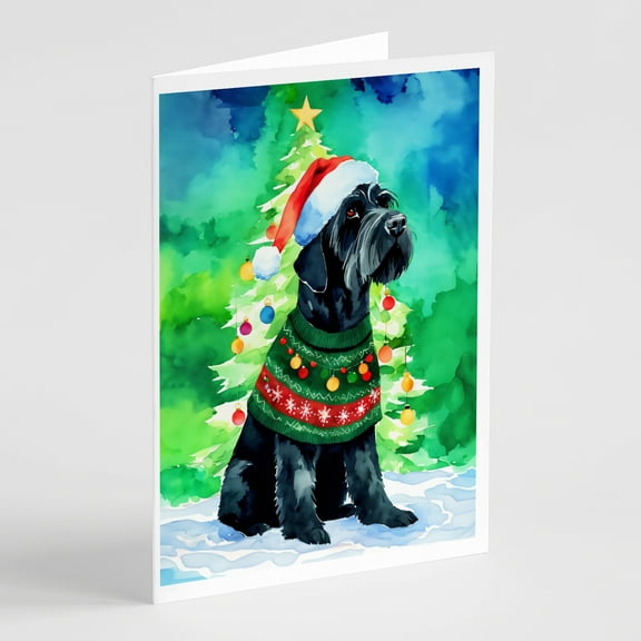 Giant Schnauzer Christmas Greeting Cards Pack of 8 7 in x 5 in