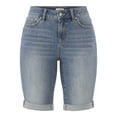 thumbnail image 5 of Time and Tru Women's Mid Rise Denim Bermuda Shorts, 10” Inseam, Sizes 0-22, 5 of 5