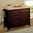 thumbnail image 6 of TMS Monterey Butcher Block Rolling Kitchen Island with Drawers, Cabinet, and Towel Rack, Espresso, 6 of 8