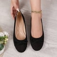 thumbnail image 2 of Womens Ballet Flats Comfortable for Work Slip On with Bow Velvet Soft Quilted Insole Office Casual Everyday Shoes, Black,Size 8.5, 2 of 7