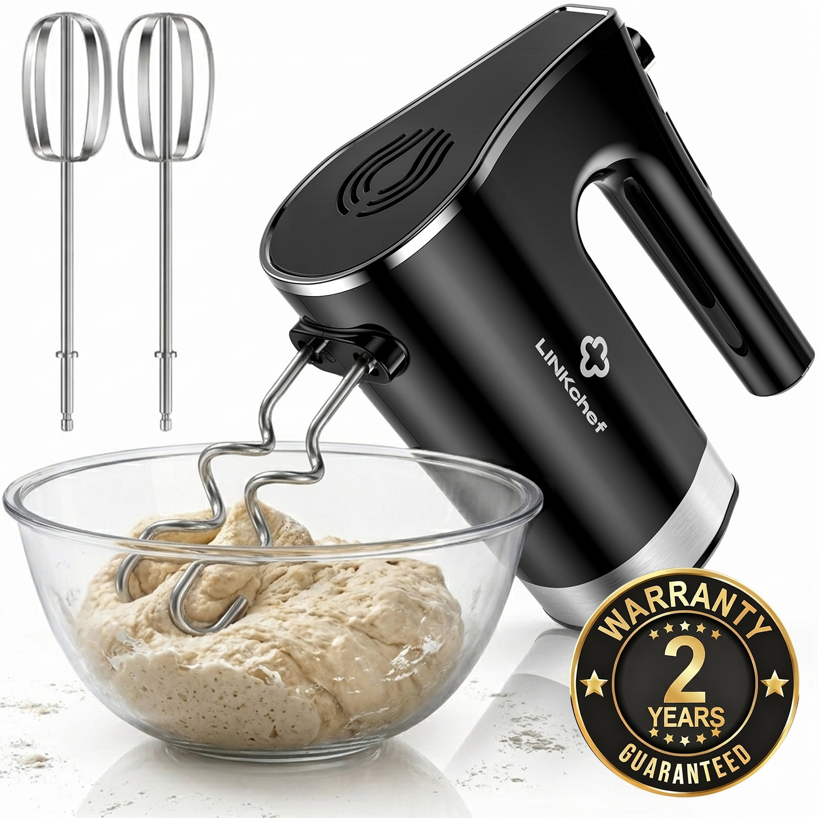 LINKChef Hand Mixer, powerful Electric Handheld Mixer, 5 Speed Electric Mixers for Kitchen (Black)