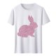 thumbnail image 5 of Tops de Cuello Alto para las Mujeres Amante Impreso Camiseta Cuello Redondo Manga Corta, Poliéster Spandex, 5 of 7