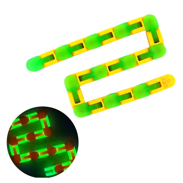 Cadena Plegable De Descompresión Luminosa De 24 Enlaces Para Niños Y Adultos, Pista De Cadena De Bicicleta, Juguetes Para Inquietos, Juguetes Educativos Vogacara OD014928-03