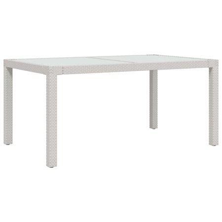 vidaXL Patio Table Tempered Glass and Poly Rattan Table 35.4 /59  Multi Colors