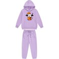 thumbnail image 4 of SYMOID Girls' Hall-oween Soft Polyester Tracksuit Set - Purple Hoodie with Ghost/Bat Graphic & Jogger Pants, Sizes 100-160 for Kidss/Pre-Teens,Size 2 T, 4 of 4