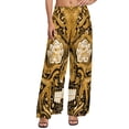 thumbnail image 2 of Bronze Steampunk Pants Sugar Skull Print Korean Fashion Straight Wide Pants Elastic High Waist Workout Trousers Big Size 5XL 6XL, 2 of 6
