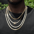 thumbnail image 3 of FEEL STYLE Male Basic Hip Hop 3mm Blade chain Necklace Men Women Gold-Plated Stainless Steel Jewelry 20", 3 of 6