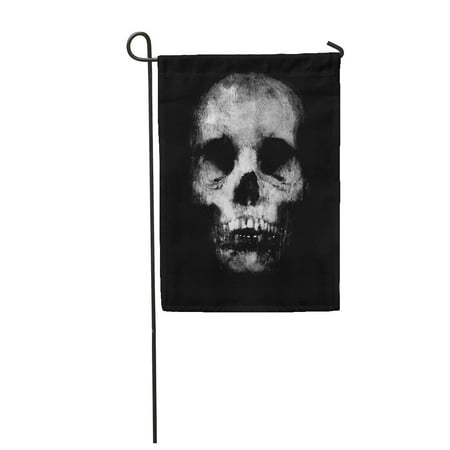 Awesome Skull Design - LADDKE Abstract Halloween Scary Grunge with Spooky Skull Awesome Design with Black Garden Flag Decorative Flag House Banner 12x18 inch
