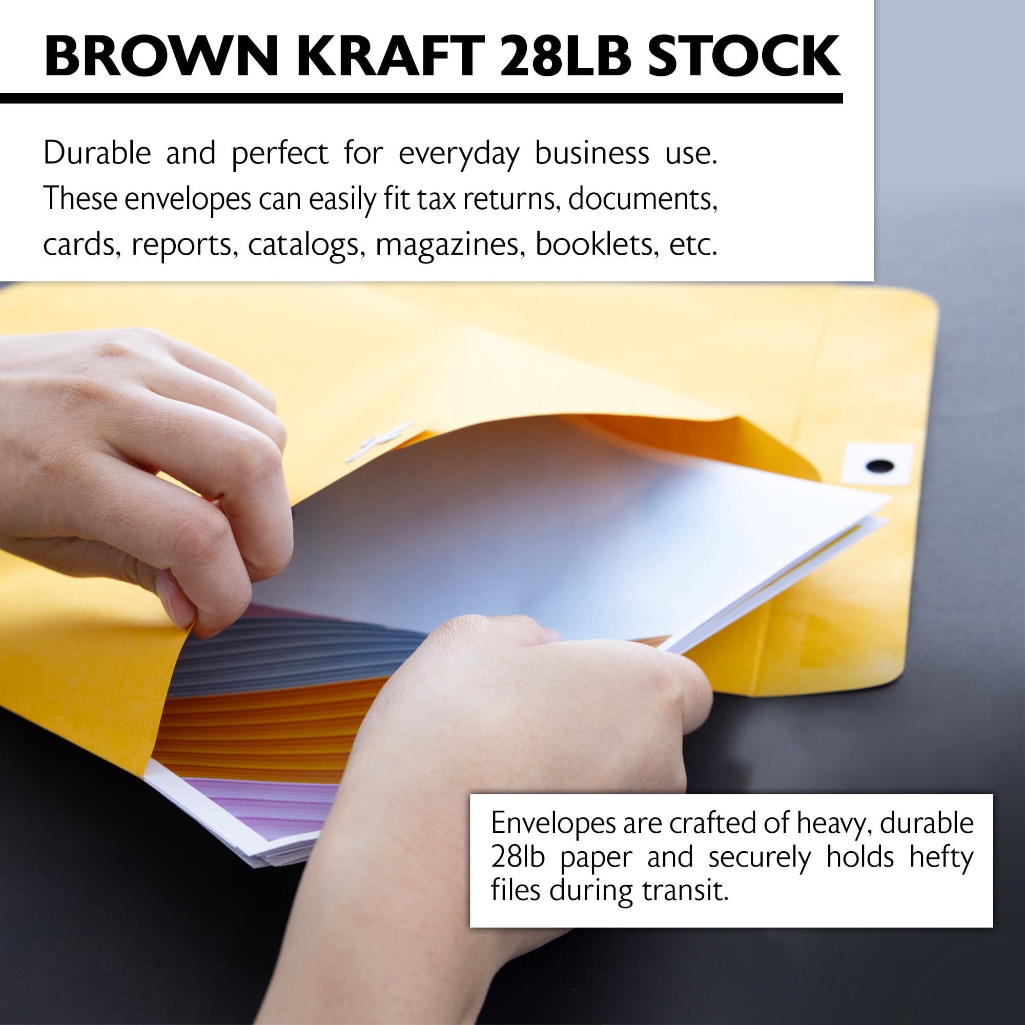 BAZIC Catalog Envelope 10" x 13" Gummed Seal Eyelet Closure, 500-Count