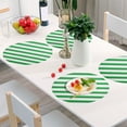 thumbnail image 6 of Ryvnso Green Stripe Round Plate Mats Dining Table Placemat Set of 4 for Holiday Decoration, 6 of 7