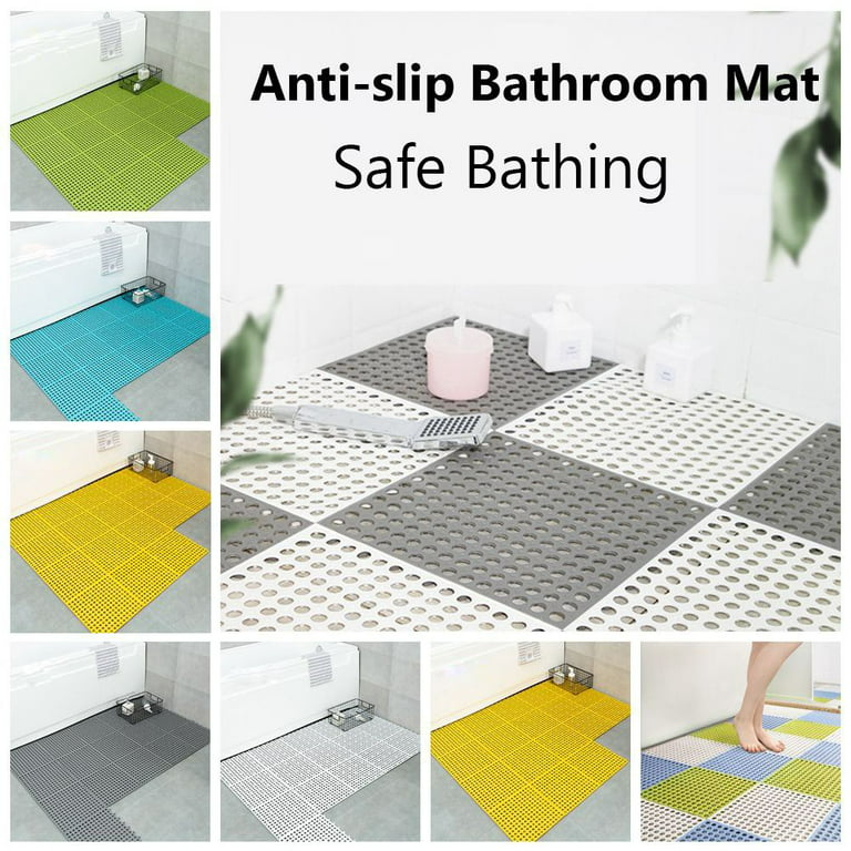 New Bathroom Anti Skid Floor Mat Solid Color Bathroom Splicing