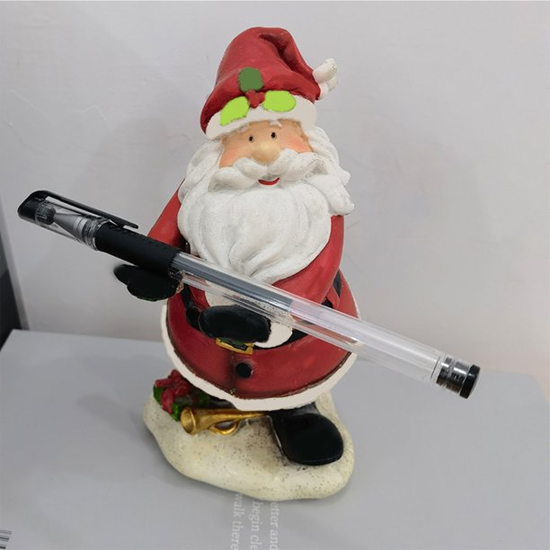 Soporte de resina para almacenamiento de figuras de Papá Noel soporte Wdftyju creativo de Navidad para lápices de ancianos estatuas manualidades para suministros escolares de of