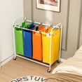 Costway 4 Bag Laundry Sorter Rolling Cart Clothes Hamper Storage